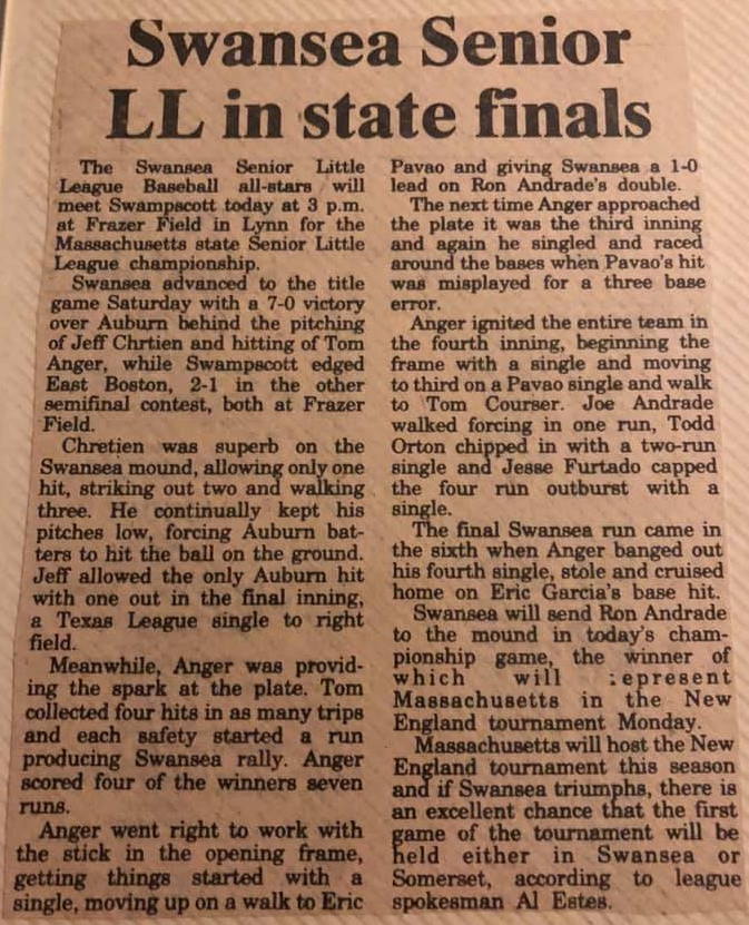 1985 MA State Champs Article
