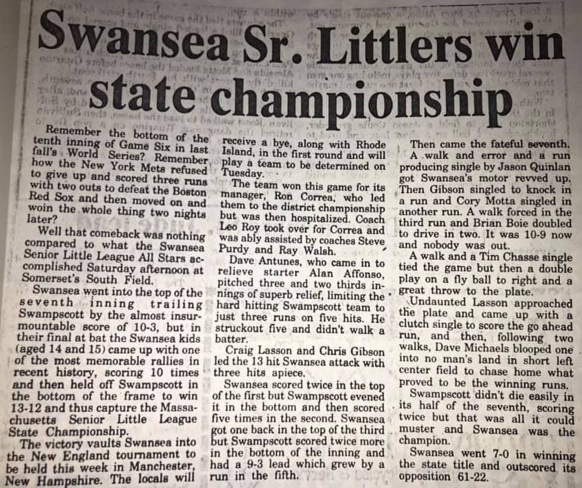 1987 Senior State Champs Article