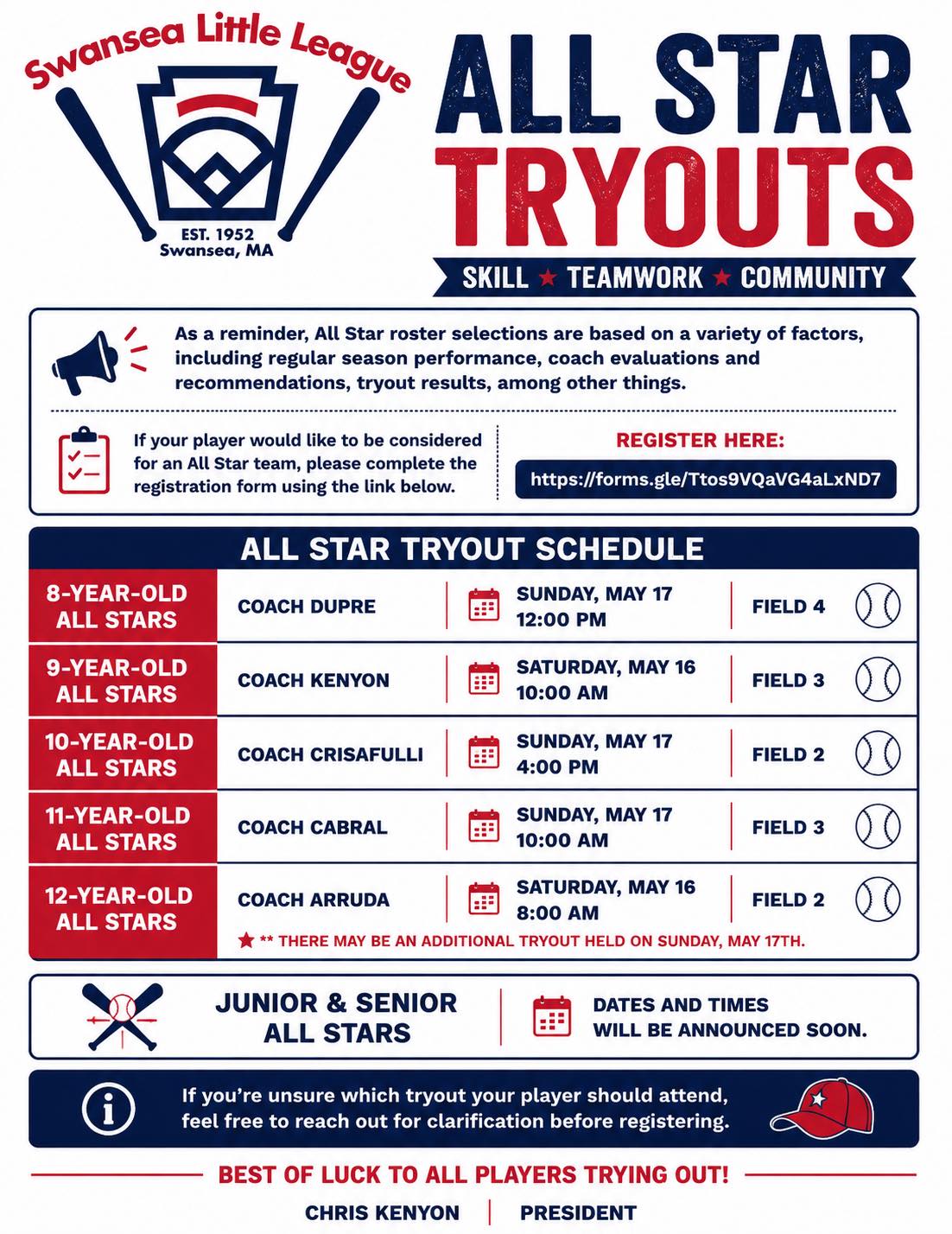 SLL 2026 All Star Tryouts